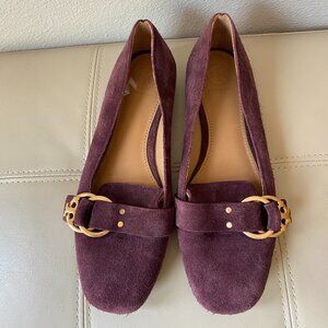 Tory Burch Marsden Melbac eggplant purple Suede Slip On Loafers US 7